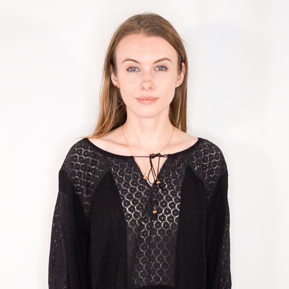 FREE PEOPLE Contrast Illusion Embroidered Blouse - Picture 2 of 8